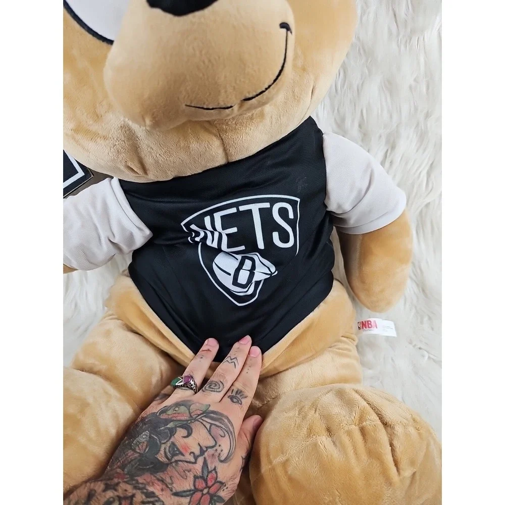 Jumbo Huge 36in Brooklyn Nets NBA Store Bear Stuffed Animal Plush Tag Attached
